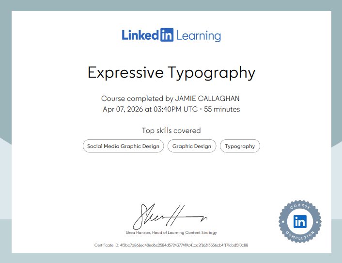 expressive typography certificate